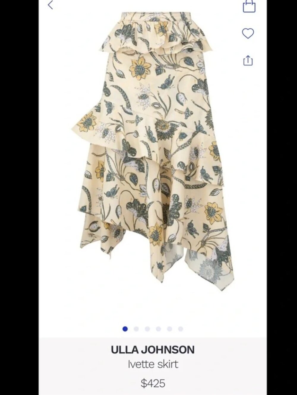 Ulla Johnson Ivette Skirt Asymmetric scarf hem Midi in Lemonbalm size 8